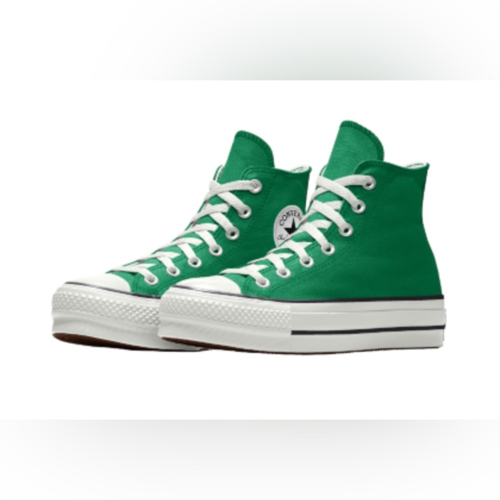 Green high top platform converse
